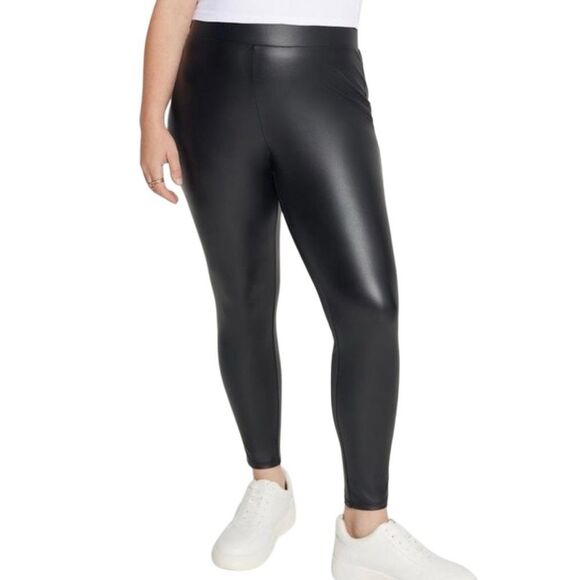 Eloquii Black Faux Leather Leggings N0469 - Picture 1 of 7